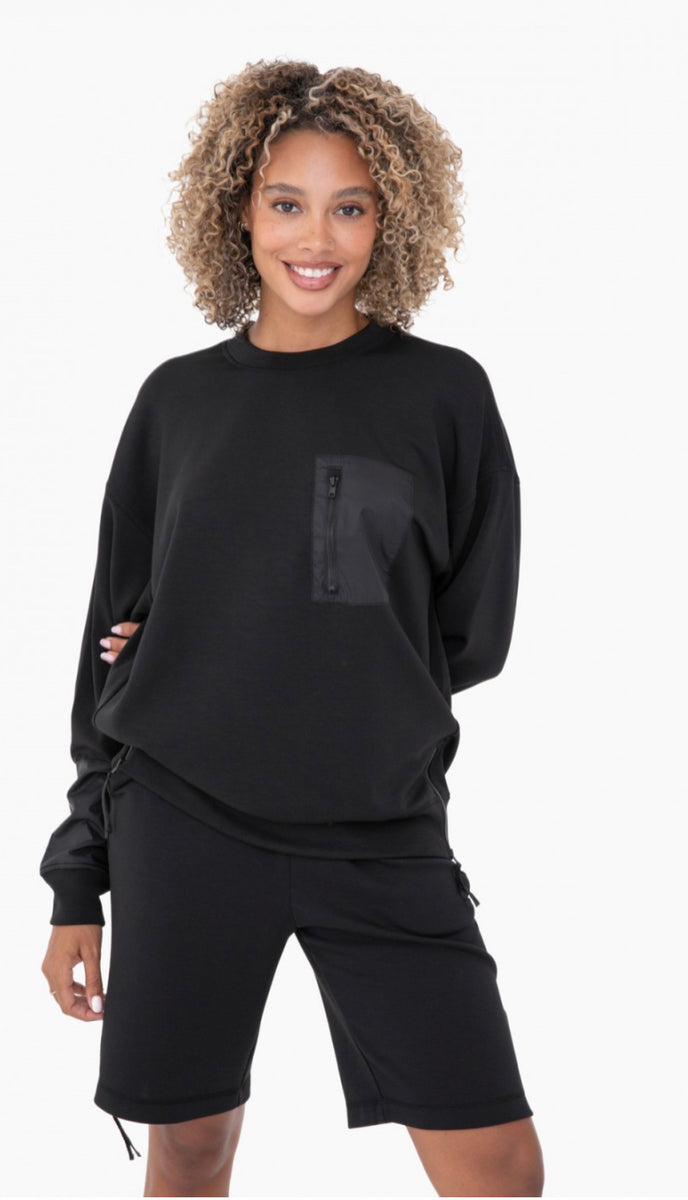 Mono B Crew Neck With Side Zip And Zip Pocket – Thehcrewcompany