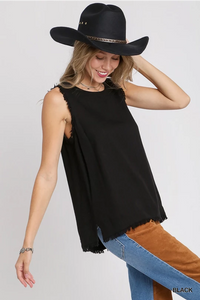 Umgee frayed sleeveless