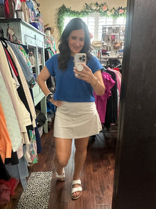 Mom crop with cuff sleeve