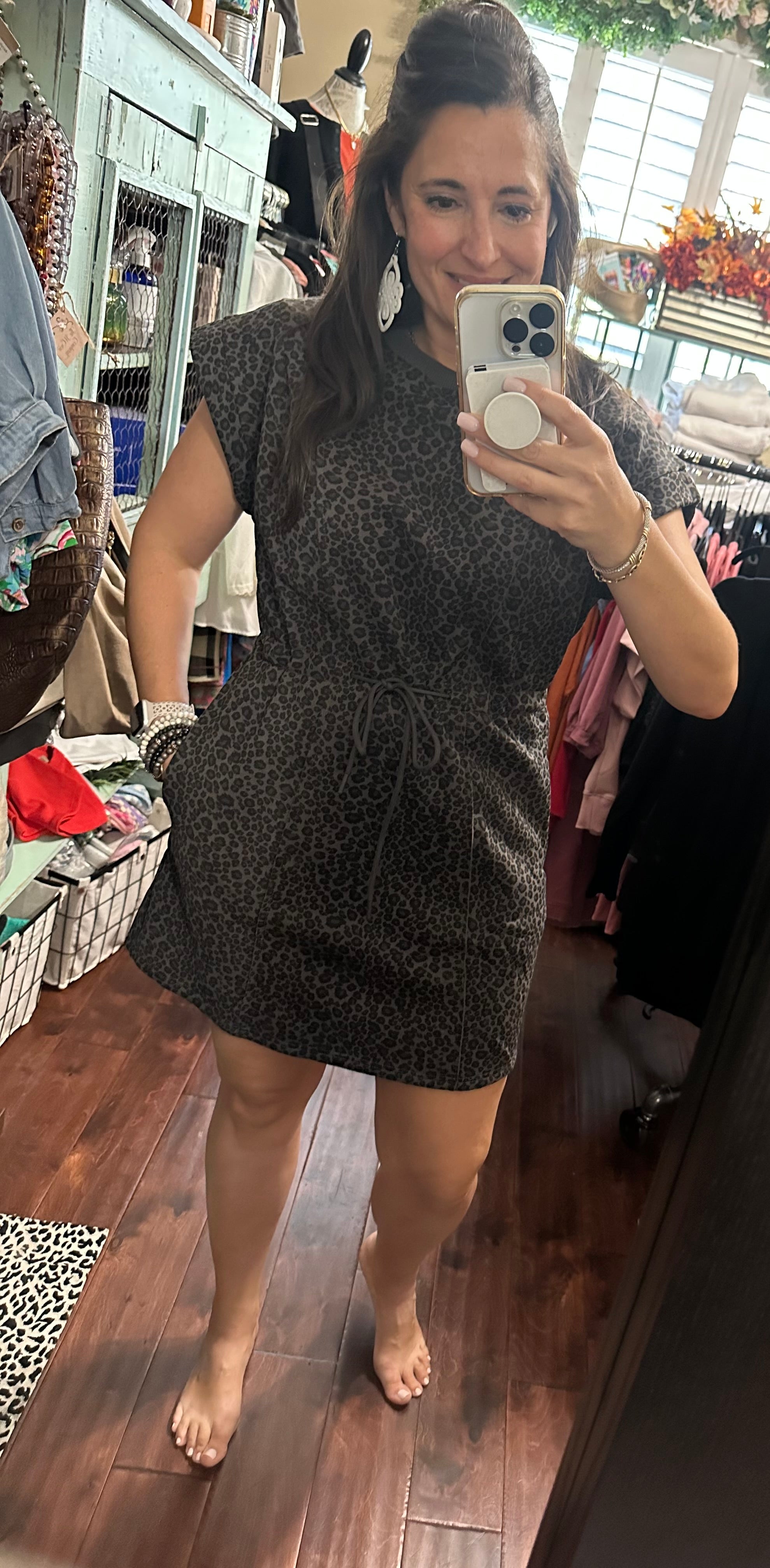 Umgee gray leopard dress