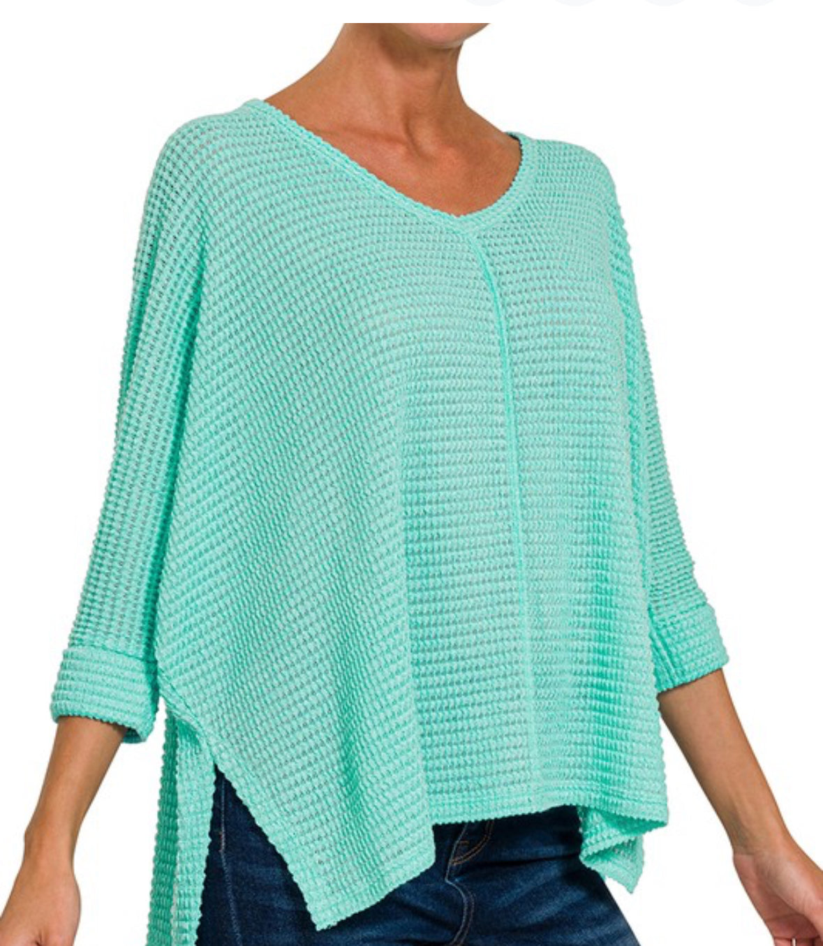 Waffle oversized light weight top