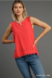 Umgee frayed sleeveless