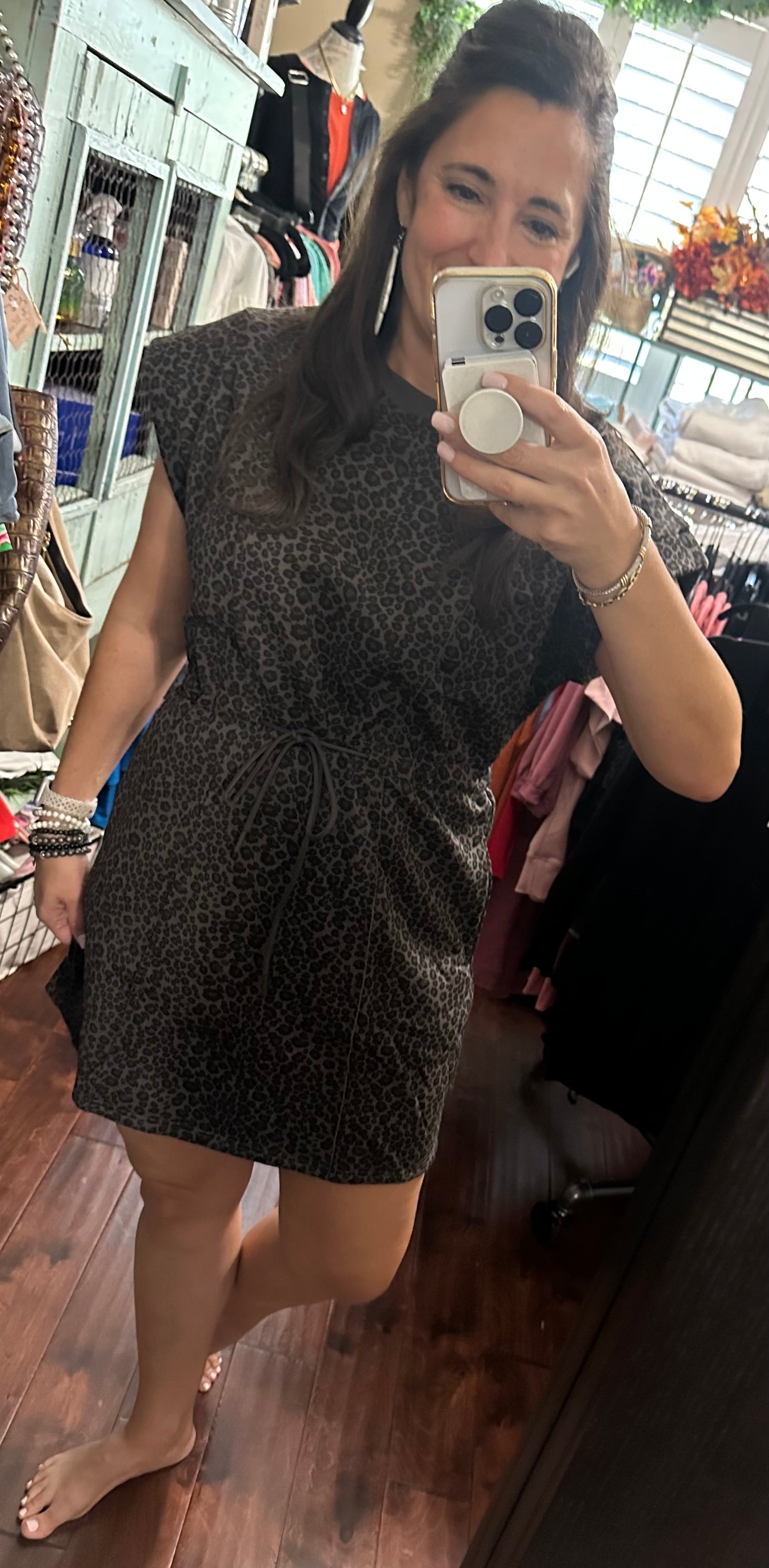 Umgee gray leopard dress