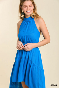 Umgee turquoise halter dress