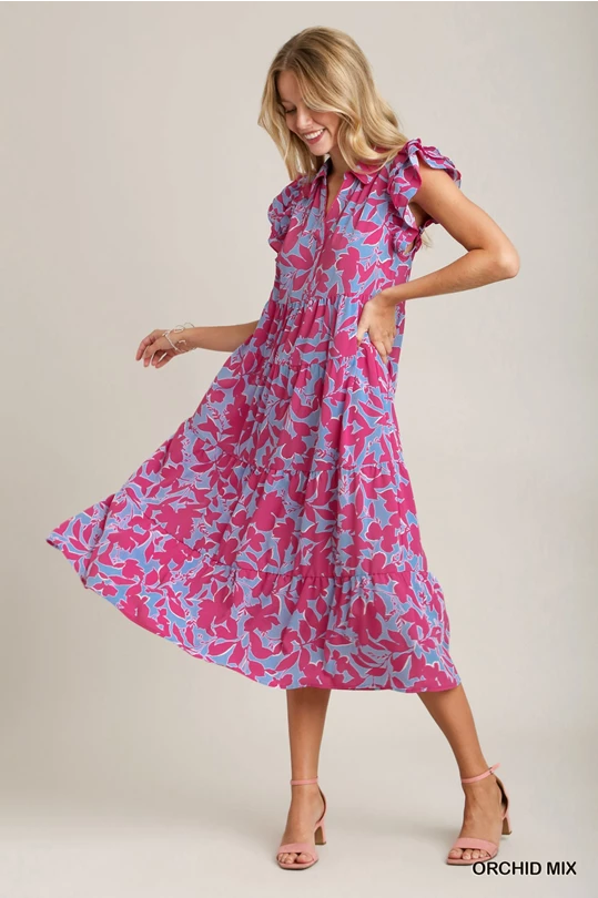 Umgee midi mixed dress