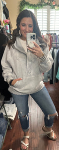 Light gray half zip hoodie