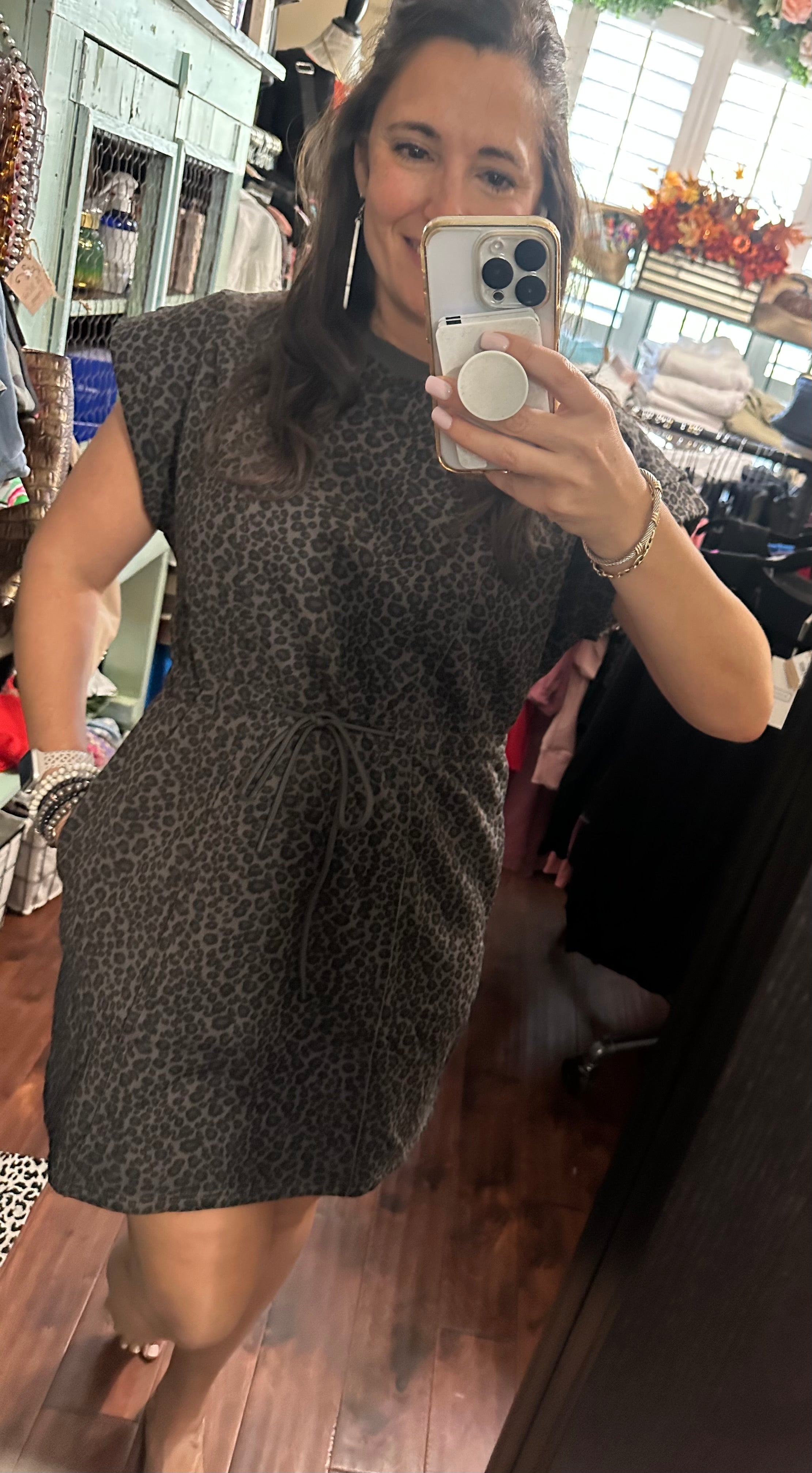 Umgee gray leopard dress