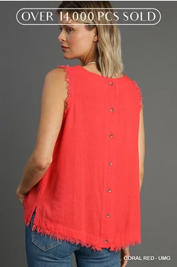 Umgee frayed sleeveless