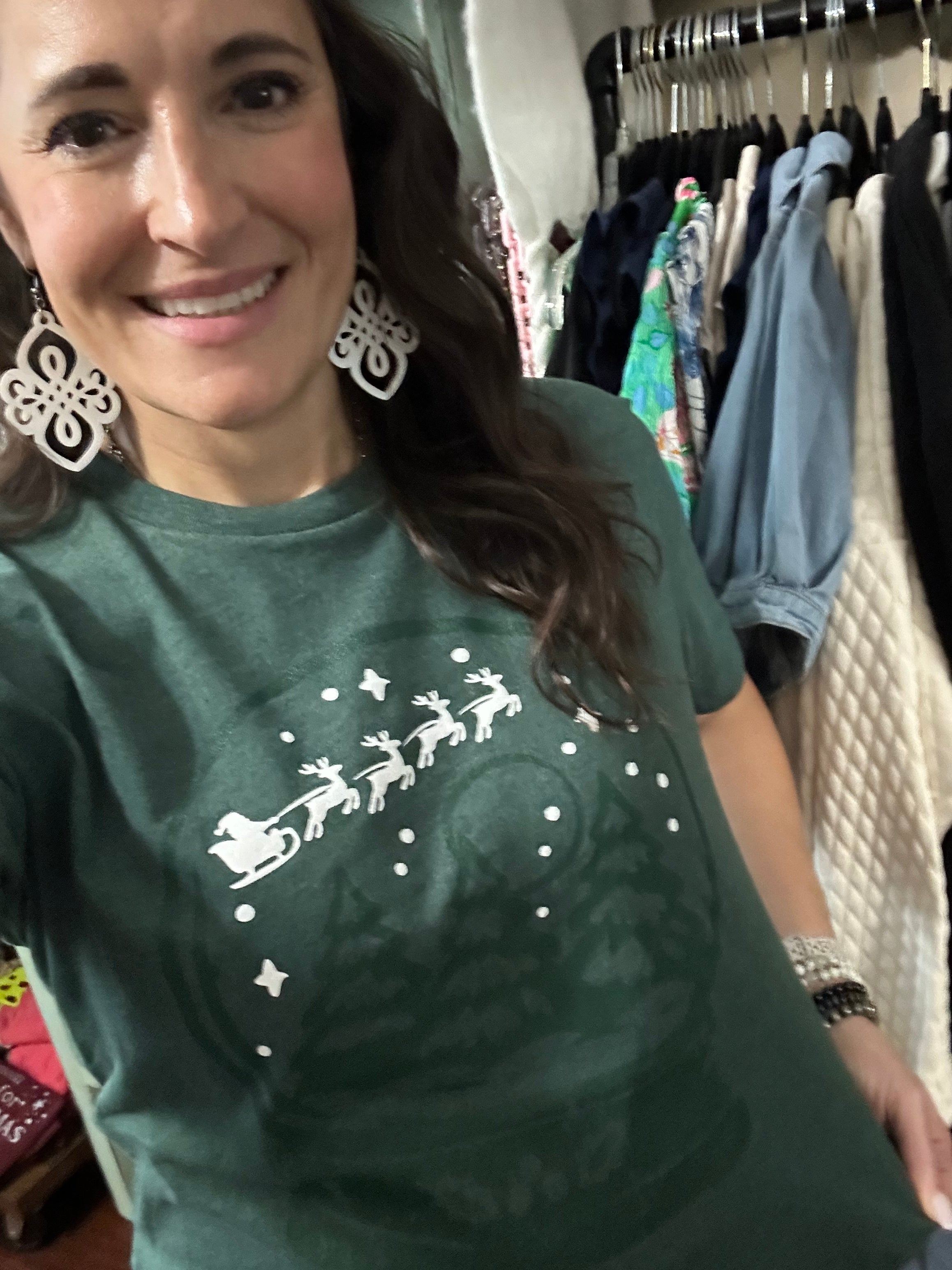 Shadow holiday snow globe shirt