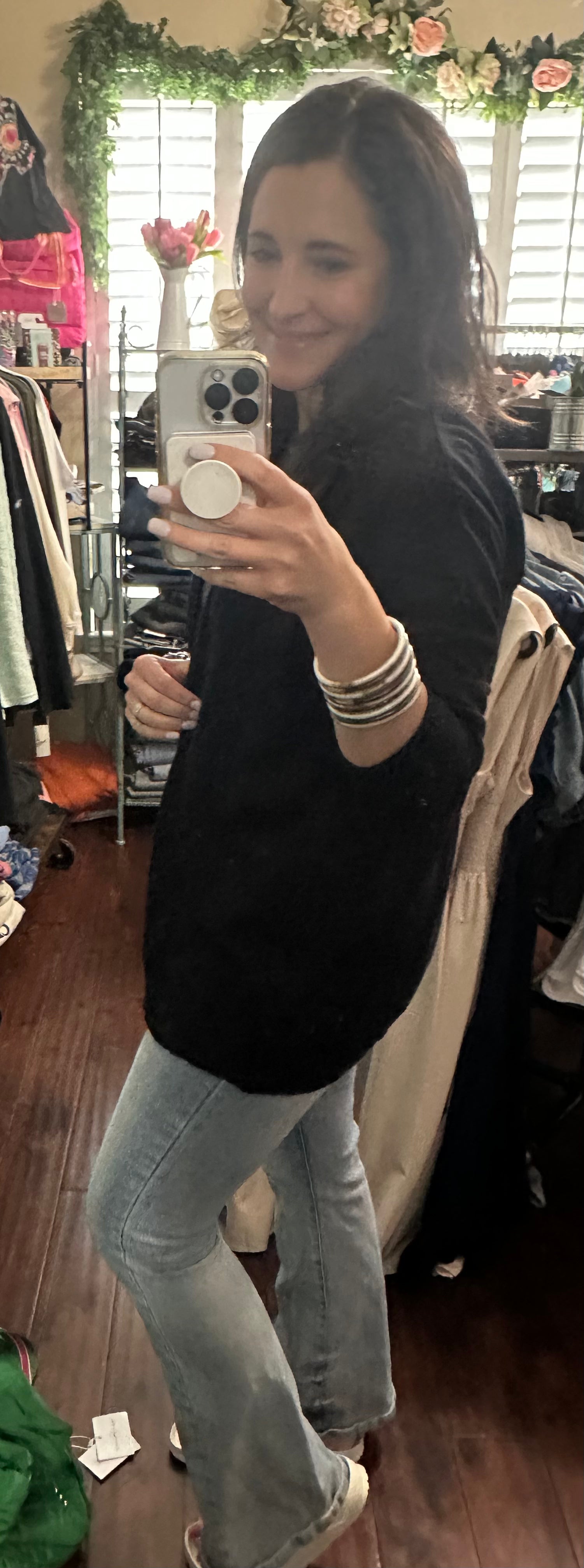Black cardigan with pockets