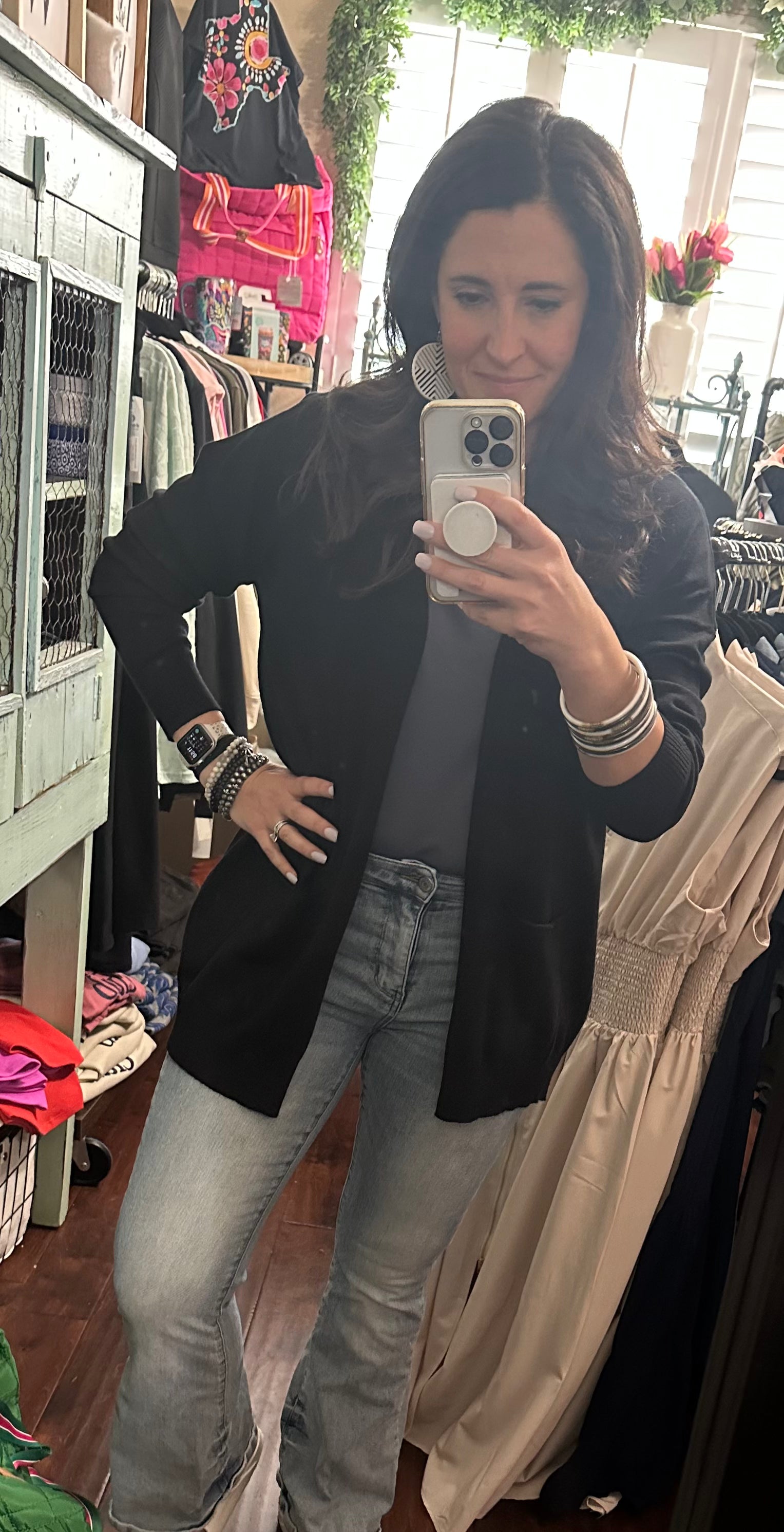 Black cardigan with pockets