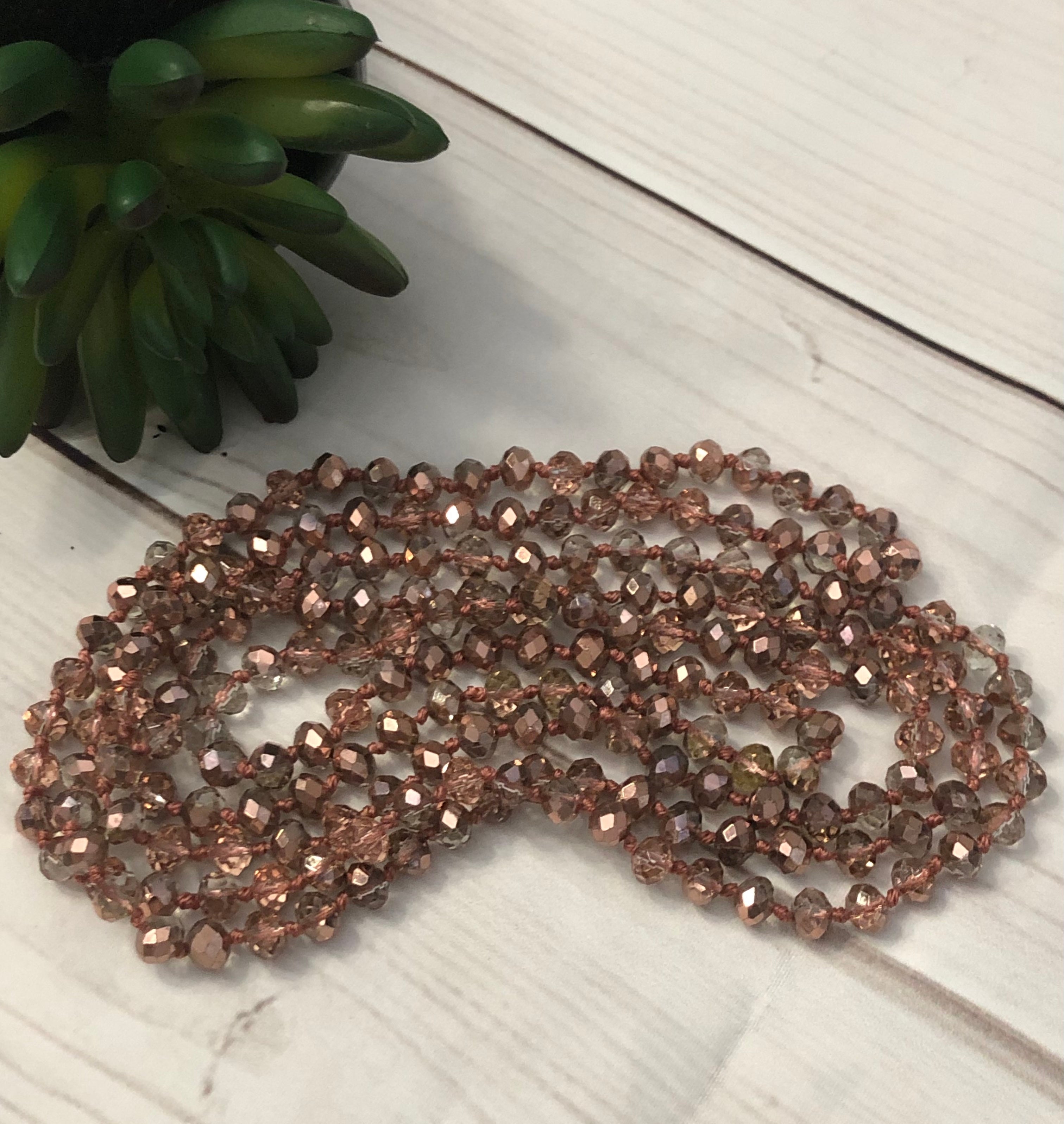 Beaded Necklace- rose gold