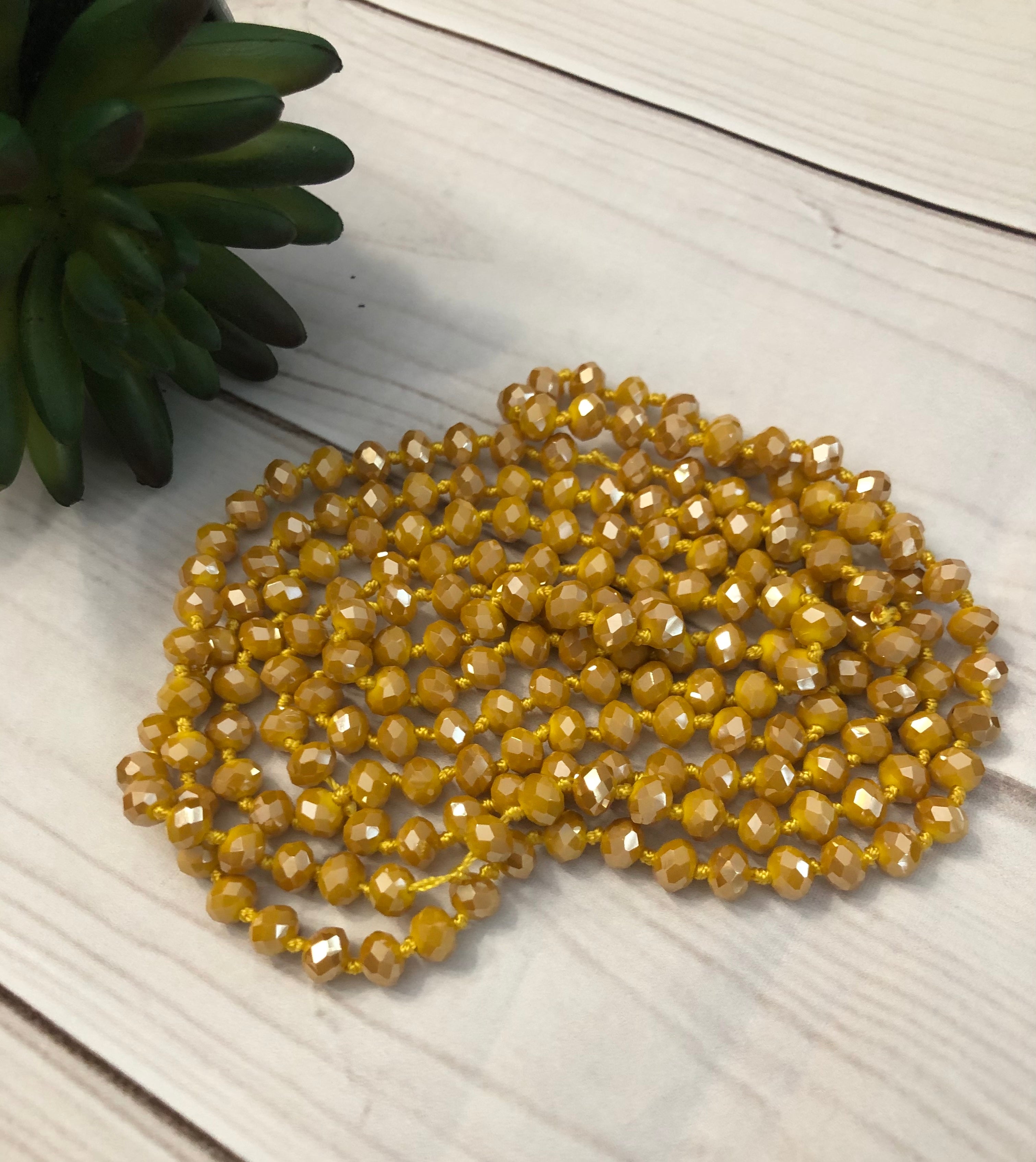 Beaded Necklace- sunflower yellow