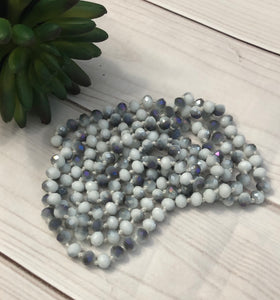 Beaded Necklace- gray marble