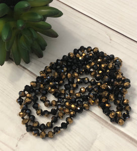 Beaded Necklace- Black and gold