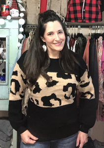 44 Soft black and leopard sweater