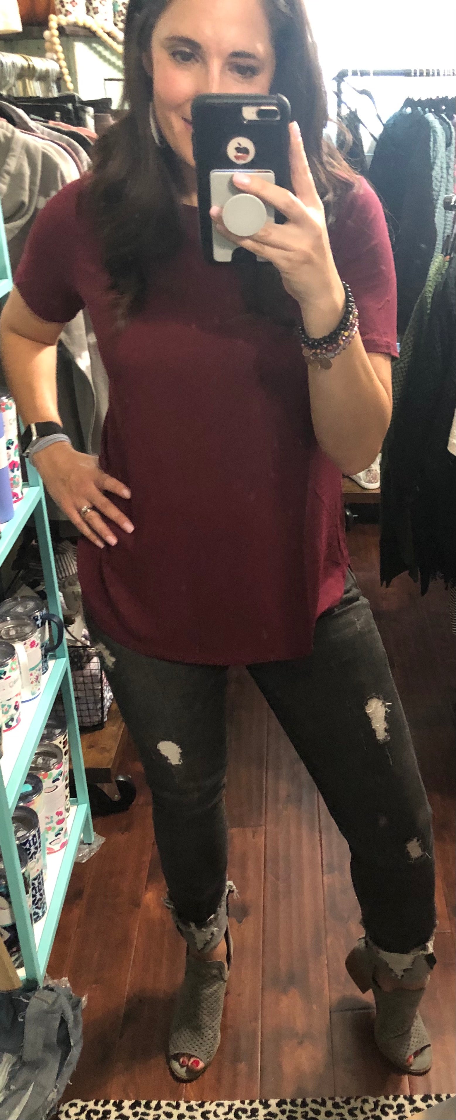 33 KanCan high rise jeans with frayed side slit