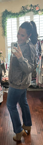 Blackberry raw edge sweatshirt with pockets