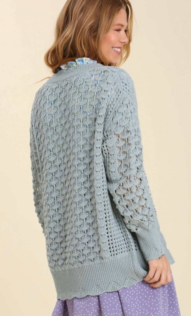 Umgee blue gray cardigan
