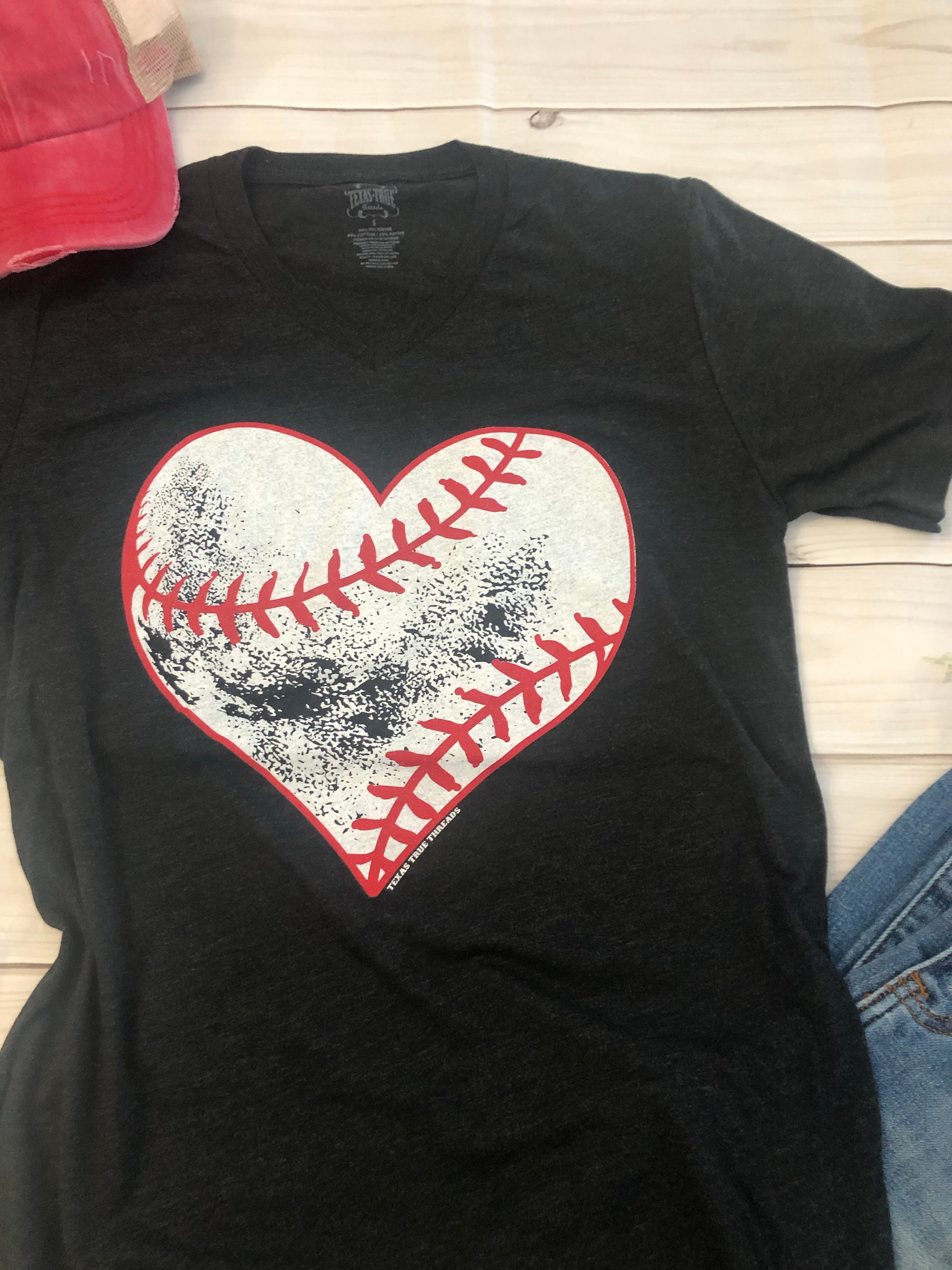 Distressed baseball T-shirt