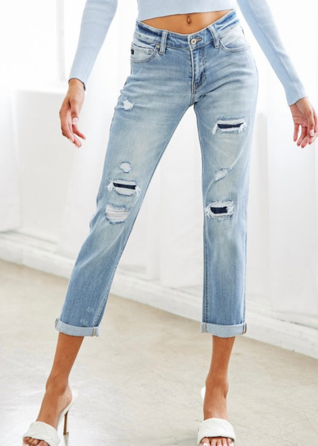 KanCan mid rise cuff Amy jeans