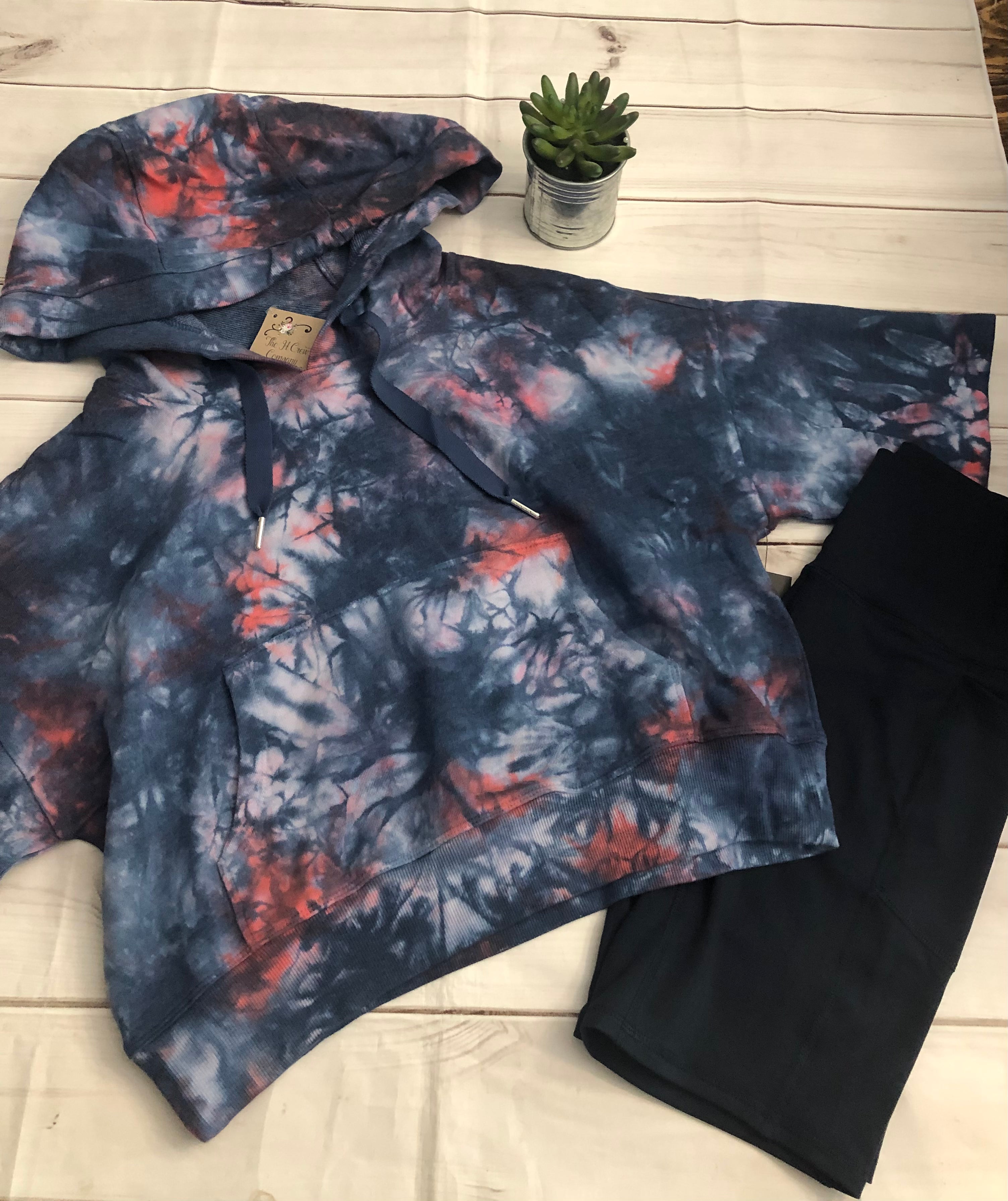Tie dye crop hoodie