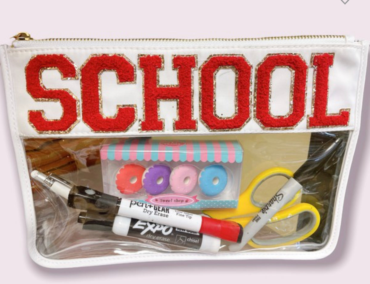 Lettered zip pouches