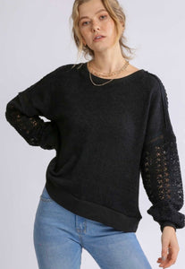 Umgee black lace sleeve