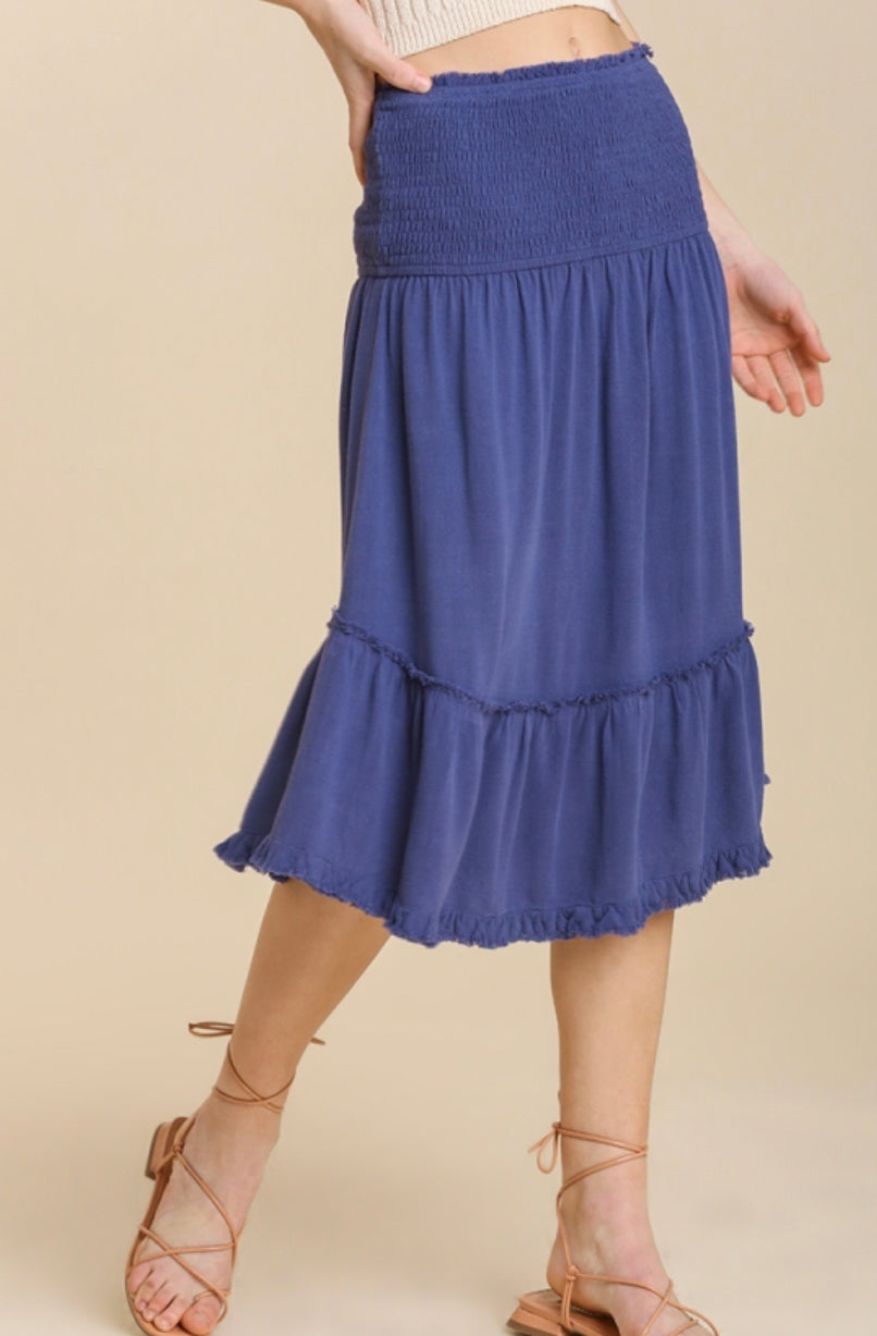 Smocked dress/ skirt with ruffle hem