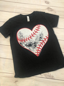Youth distressed baseball T-shirt
