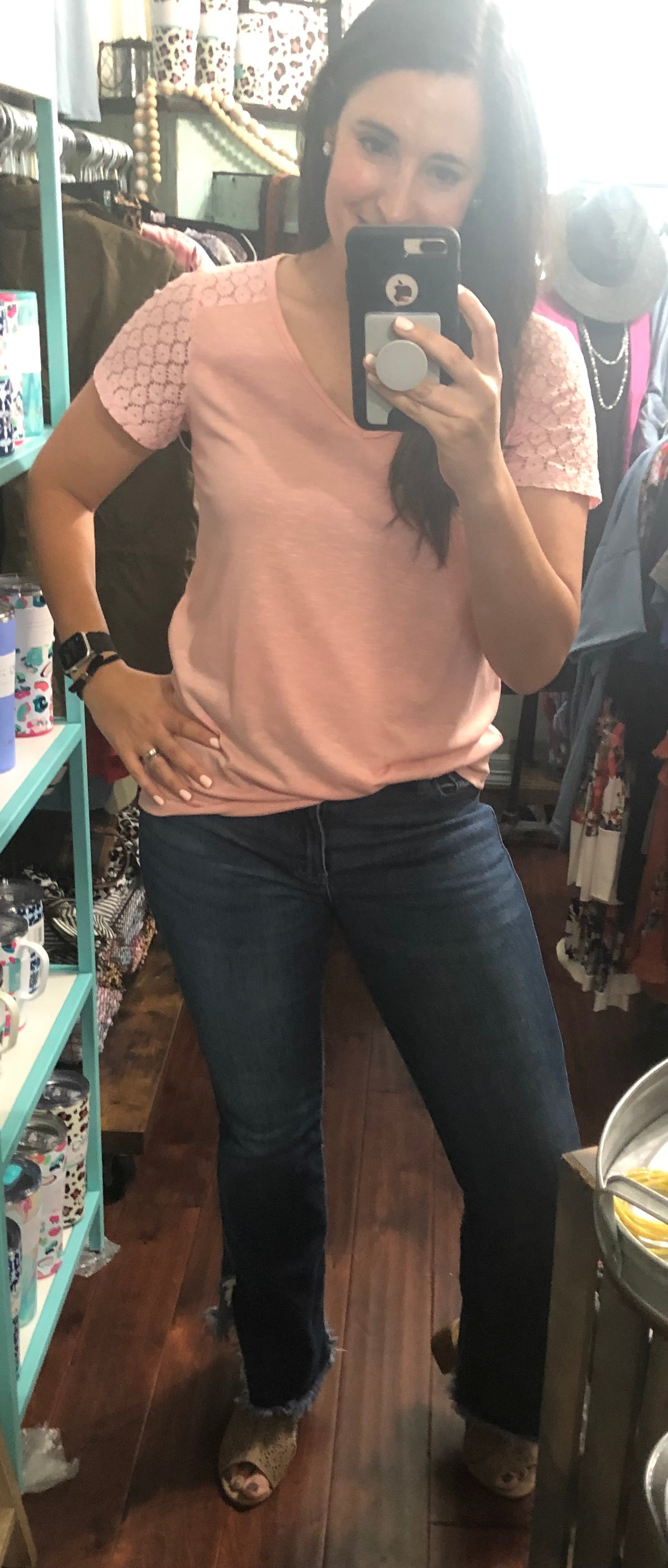 33 KanCan high rise jeans with frayed side slit