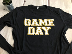 Game day black T-shirt long sleeve