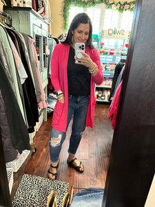 Pink cardigan with pockets